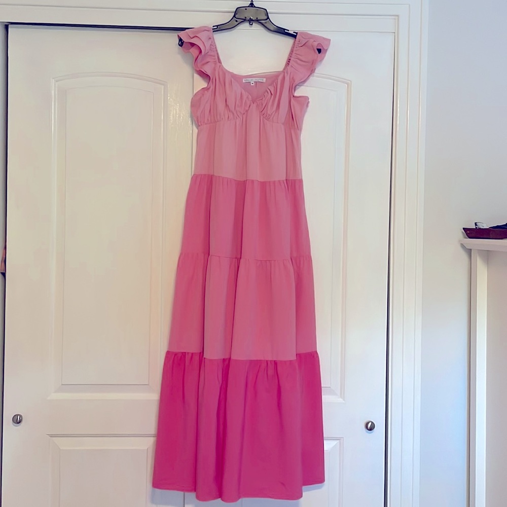 English factory pink maxi dress